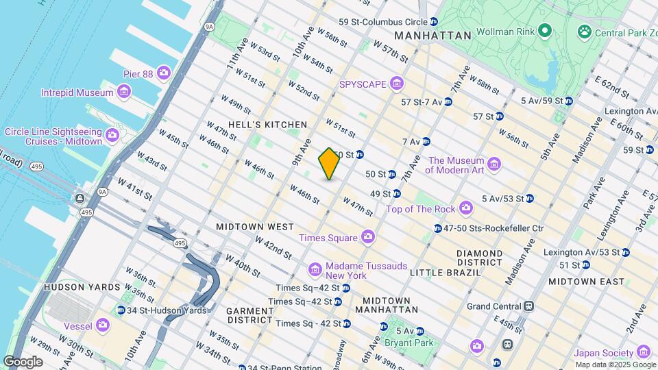 311 W 47th St Mapa y Detalles de la Ubicación