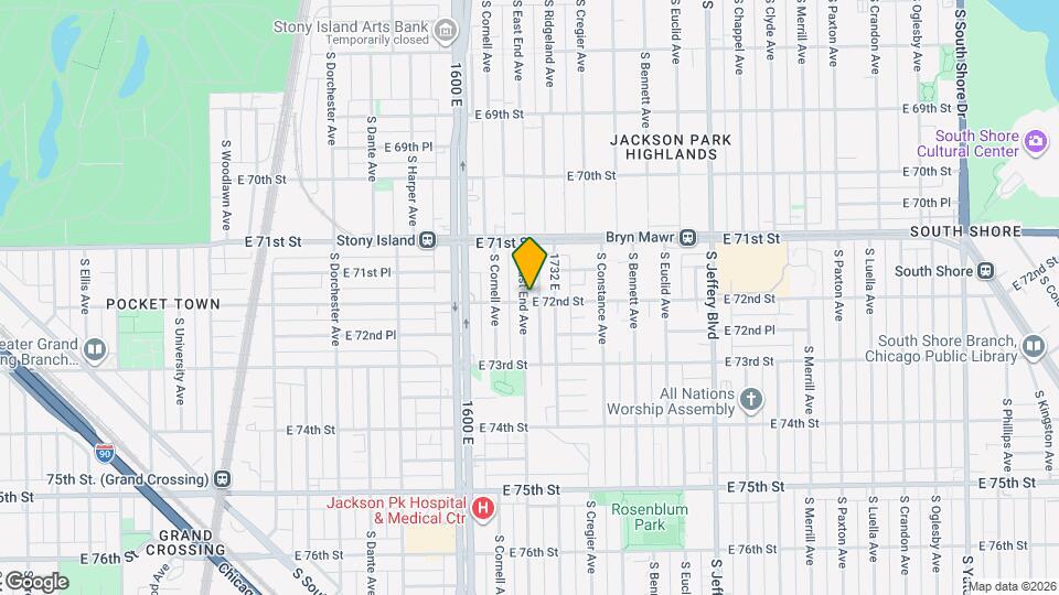 7157 S East End Ave Map and Location Details