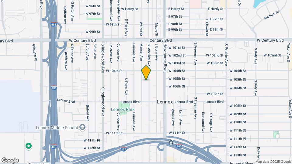 10521 S Grevillea Ave Mapa y Detalles de la Ubicación