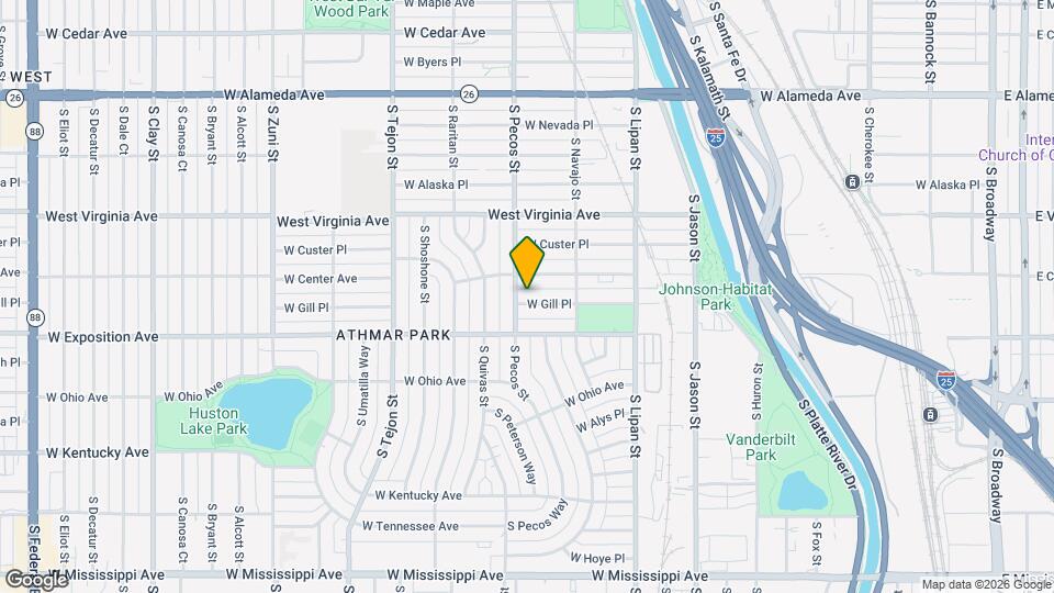 1383 W Gill Pl Mapa y Detalles de la Ubicación