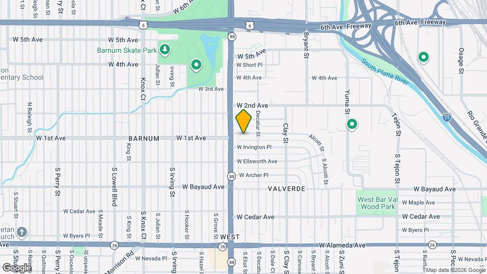 2844 W 1st Ave Map and Location Details