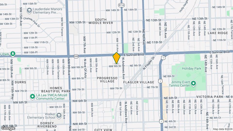 901 NW 1st Ave Map and Location Details