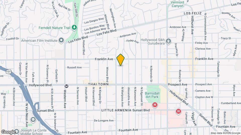 1827 N Mariposa Ave Map and Location Details