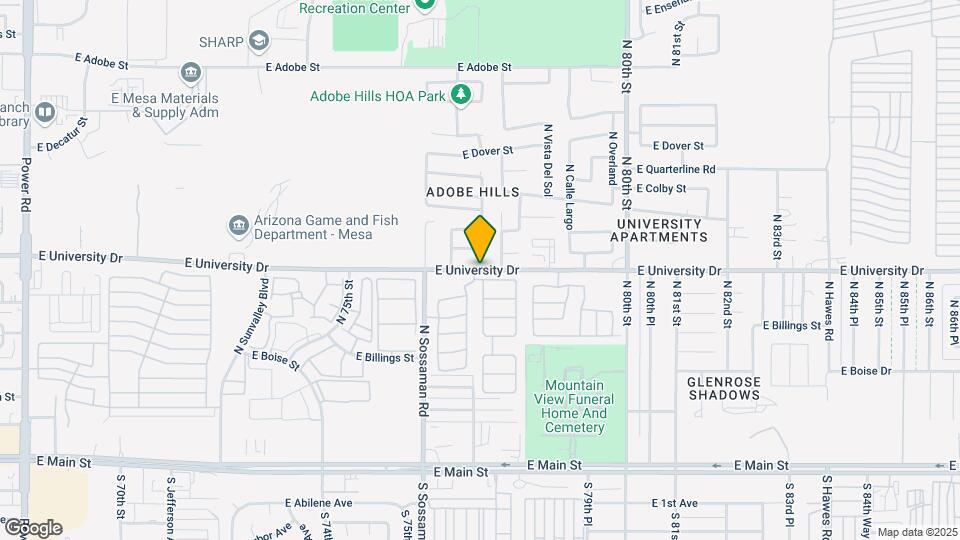 7621 E University Dr Map and Location Details