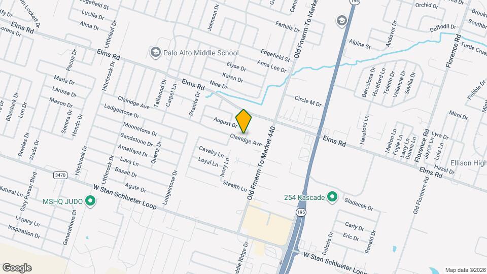 1101 Clairidge Ave Map and Location Details