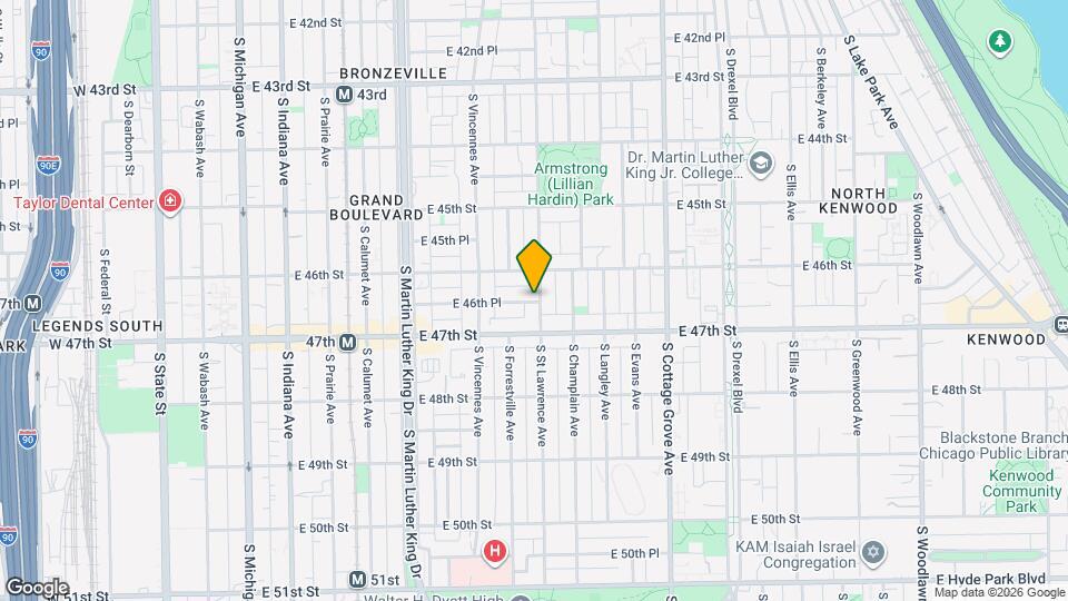 552 E 46th Pl Map and Location Details