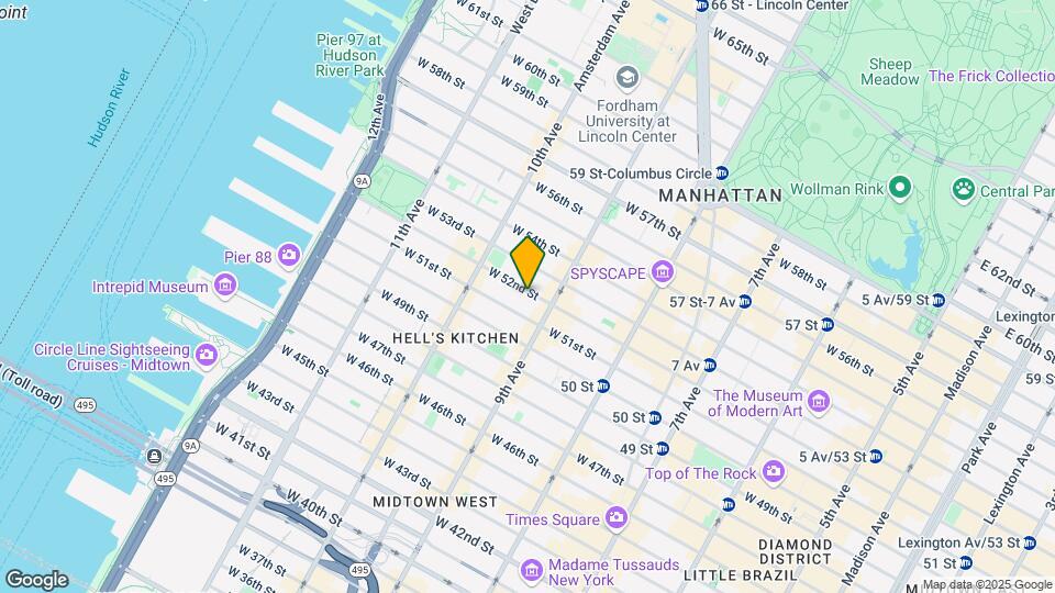 432 W 52nd St Map and Location Details