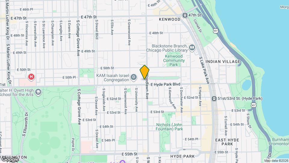 5054 S Woodlawn Ave Map and Location Details