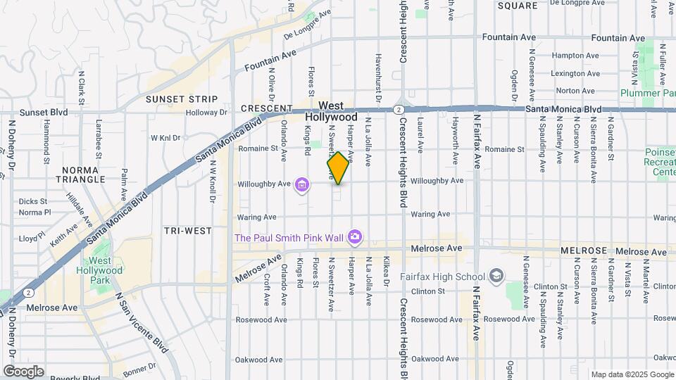 846 N Sweetzer Ave, Unit 846 N Sweetzer Ave #2 Map and Location Details