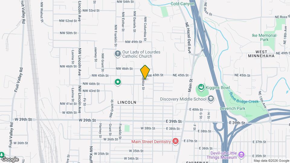 4401 NW Columbia St Map and Location Details