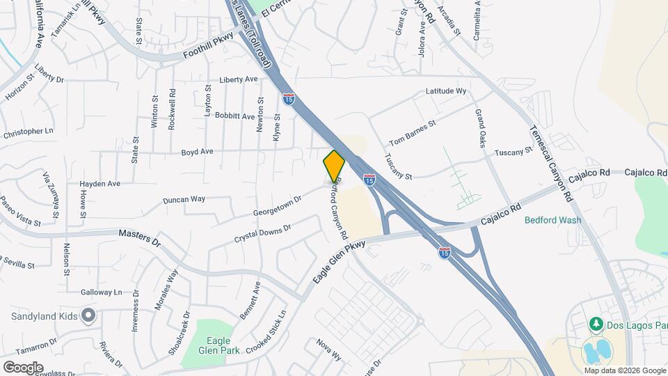 1999 Bedford Canyon Rd Map and Location Details