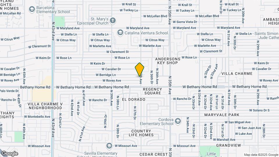 3702 W Rovey Ave Map and Location Details