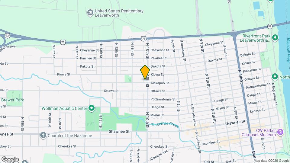 1002 Kickapoo St Map and Location Details