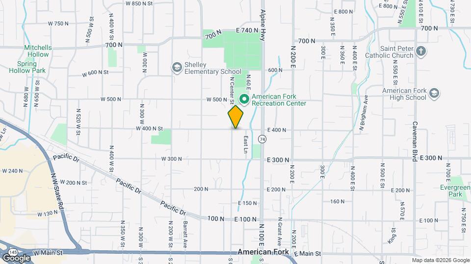 396 N Center St Map and Location Details