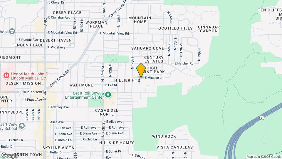 1427 E Mission Ln Map and Location Details