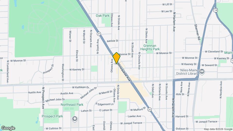 8108 N Oriole Ave Map and Location Details
