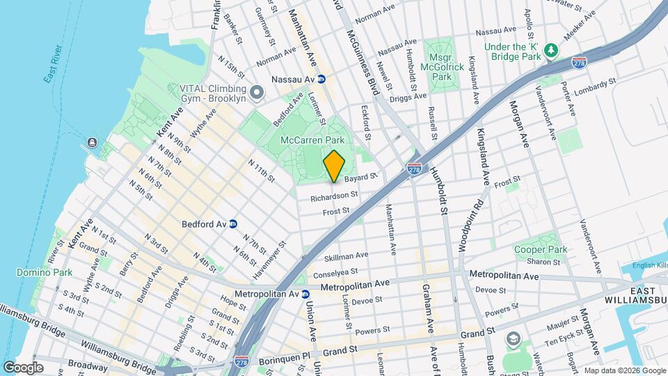 726 Lorimer St, Unit 3L Map and Location Details