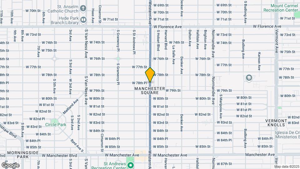 7830 S Western Ave Map and Location Details