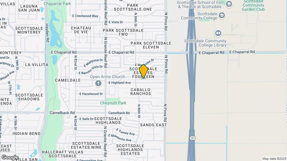 8626 E Highland Ave Map and Location Details