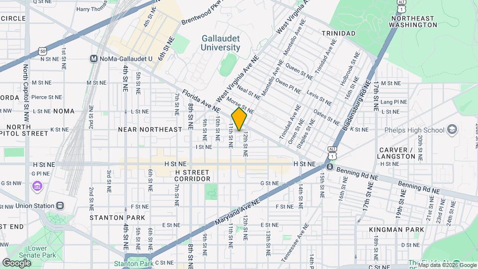 1115 K St NE Map and Location Details