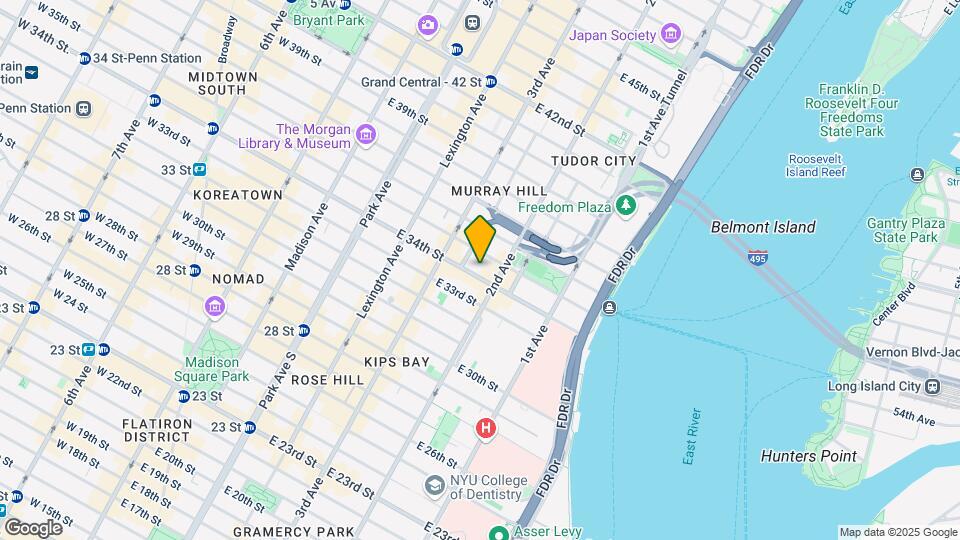 233 E 34th St Map and Location Details