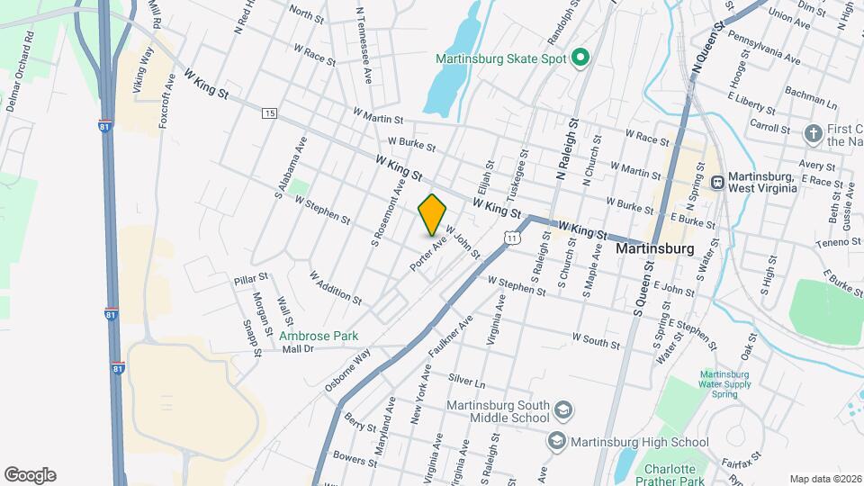 317 Porter Ave Map and Location Details