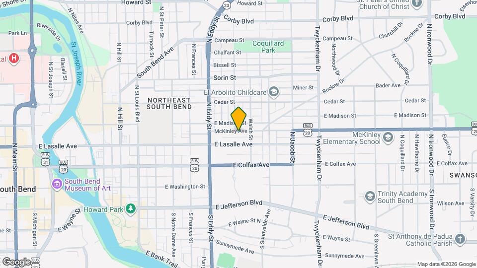 1206 McKinley Ave Map and Location Details