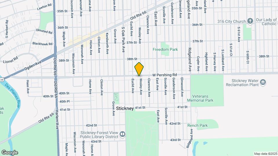 6701 Pershing Rd Map and Location Details