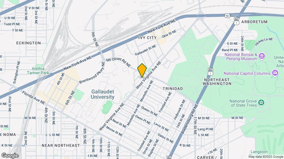 1708 West Virginia Ave NE Mapa y Detalles de la Ubicación