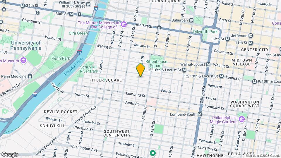317-19 S 20th St, Unit 1F Map and Location Details