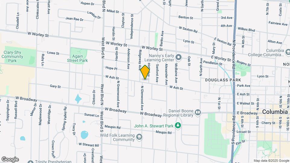 605 W Ash St Map and Location Details