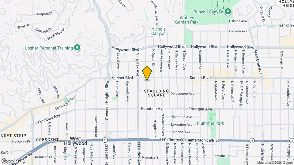 1346 N Fuller Ave, Unit 3 Mapa y Detalles de la Ubicación
