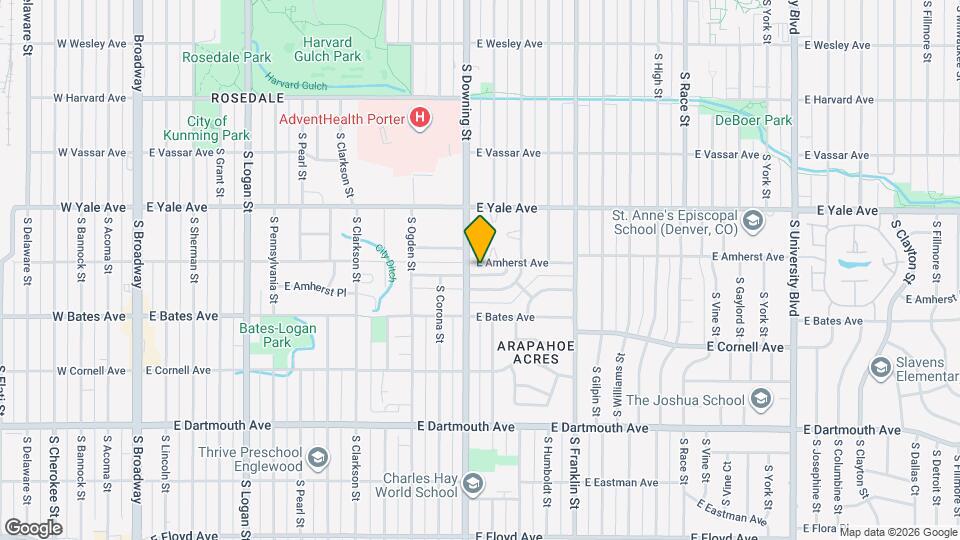 1250 E Amherst Ave Map and Location Details