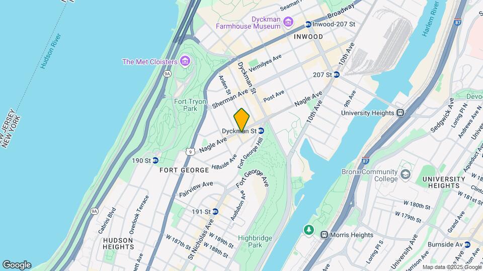 115-127 Nagle Ave Mapa y Detalles de la Ubicación