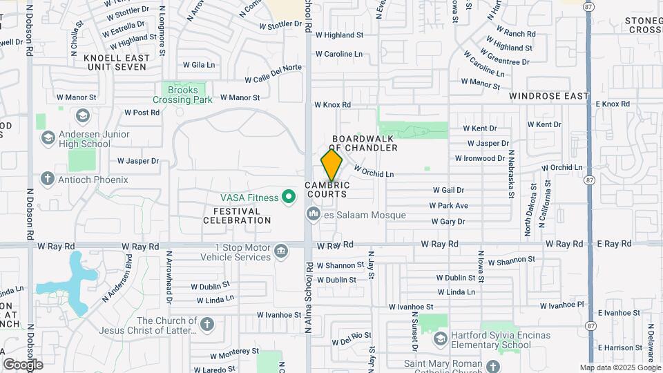 1287 N Alma School Rd Mapa y Detalles de la Ubicación
