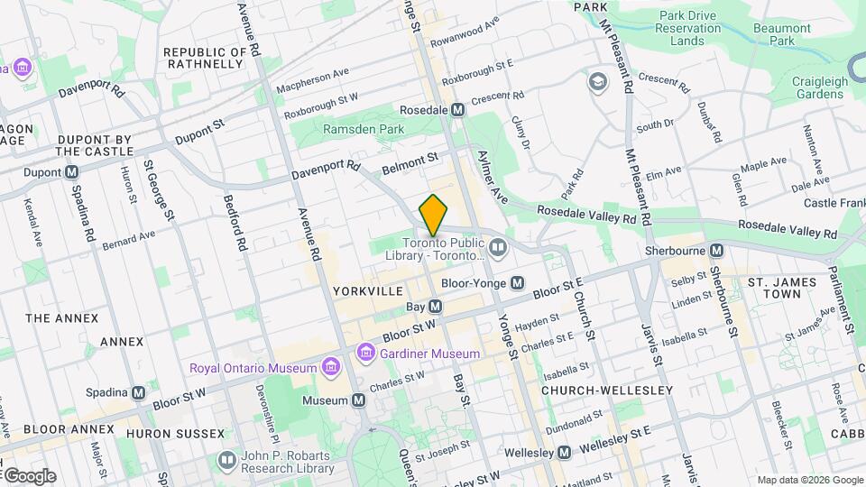 50 Scollard St, Unit 1701 Map and Location Details