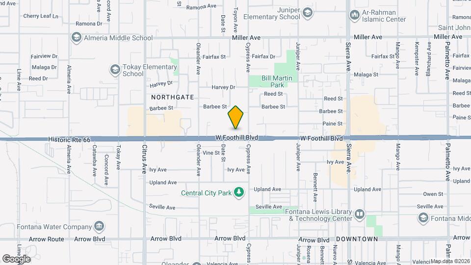 16436 Foothill Blvd Mapa y Detalles de la Ubicación