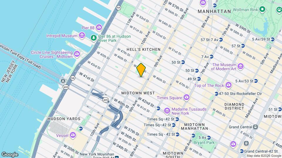 414 W 45th St Map and Location Details