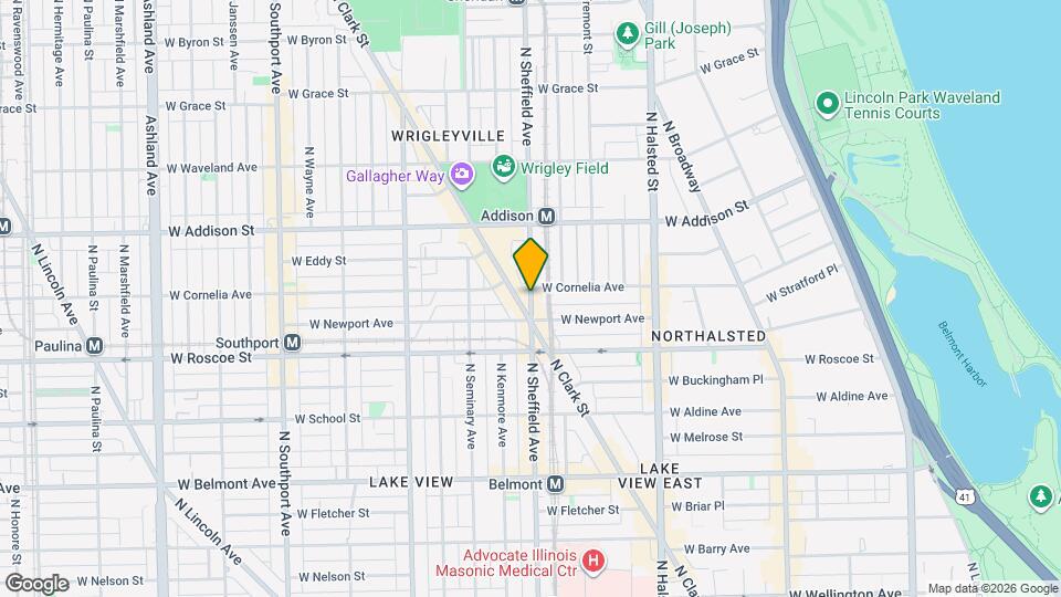 3449 N Sheffield Ave, Unit GDN Map and Location Details