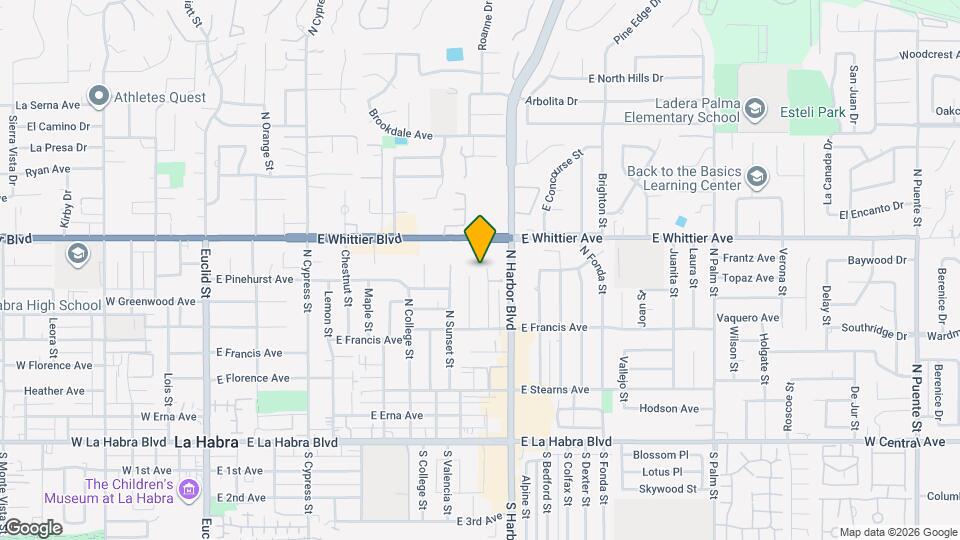 651 Warne St, Unit La Habra One Bedroom Mapa y Detalles de la Ubicación