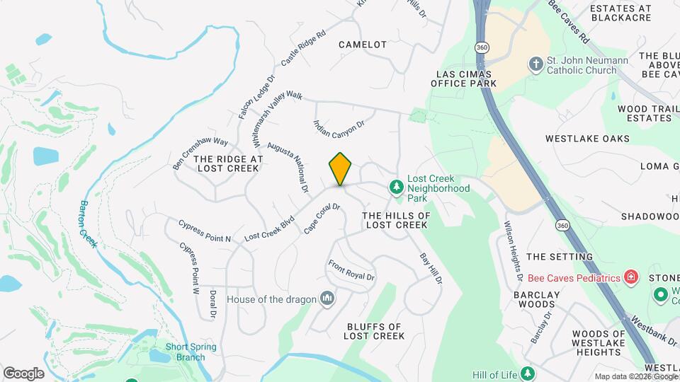 1353 Lost Creek Blvd Map and Location Details