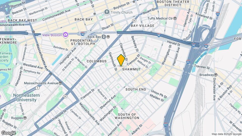 587 Tremont St Map and Location Details