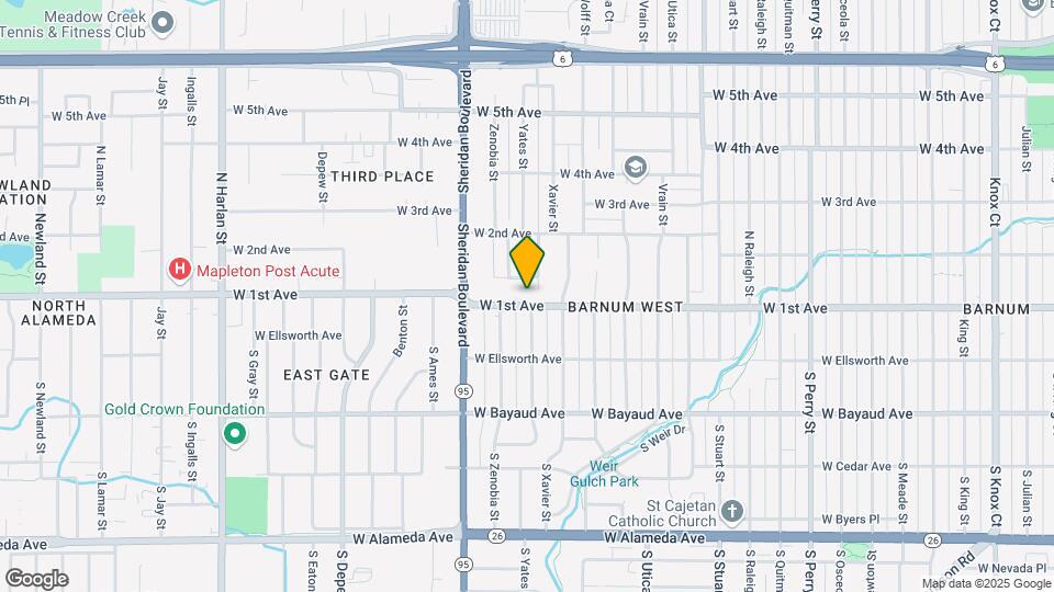 5005 W 1st Ave Map and Location Details