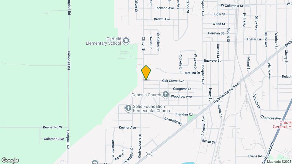 1021 Oak Grove Ave Map and Location Details