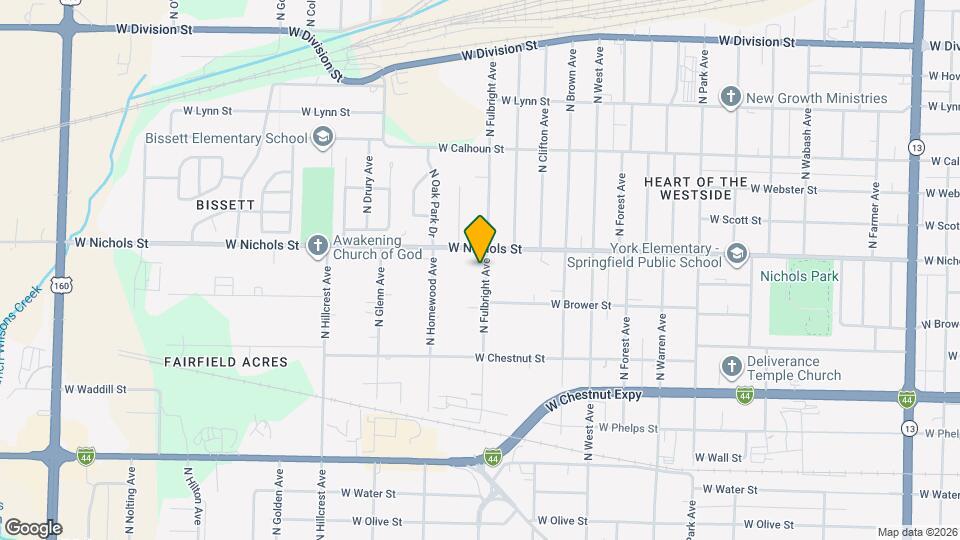 919 N Fulbright Ave Map and Location Details