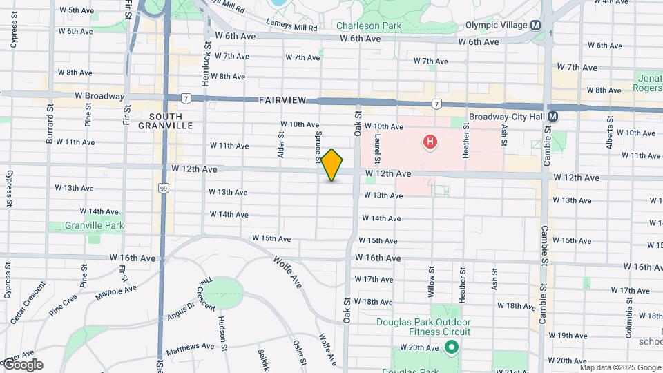 1075 W 13th Ave Map and Location Details