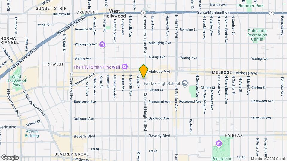 637 N Crescent Heights Blvd Map and Location Details