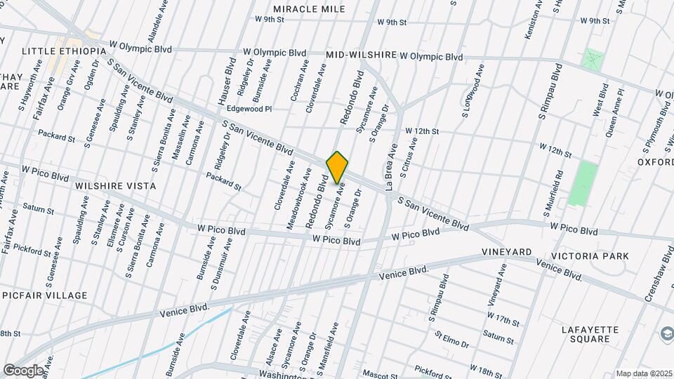 1283-1285 S Sycamore Ave Map and Location Details