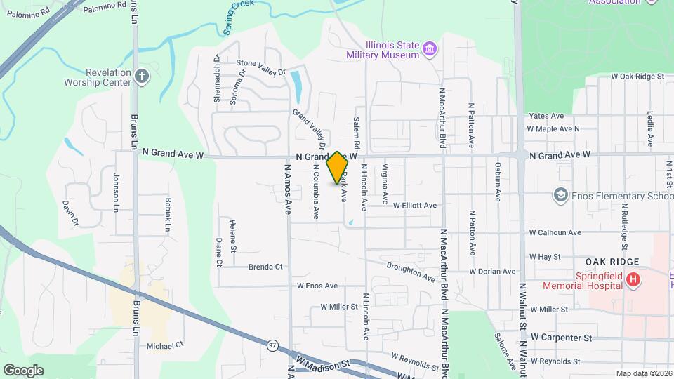 1107 N Park Ave Map and Location Details