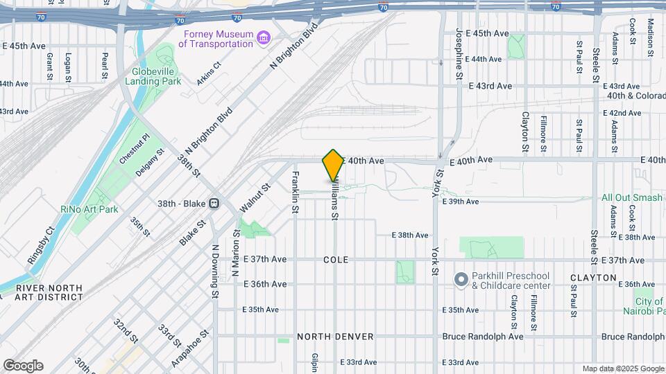 1777 E 39th Ave Map and Location Details